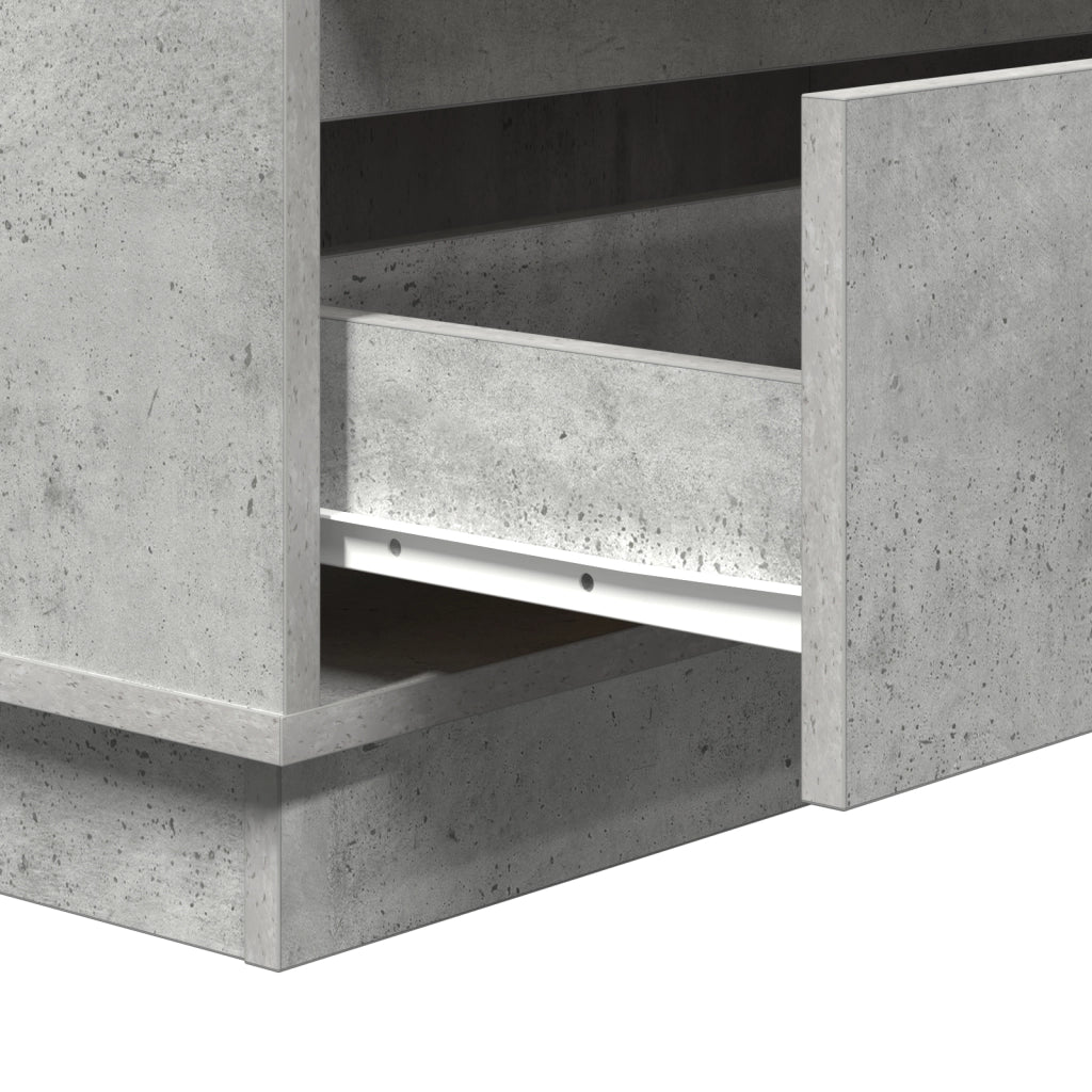 Comodino  con LED Grigio cemento 71x34,5x75 cm Legno ingegnerizzato