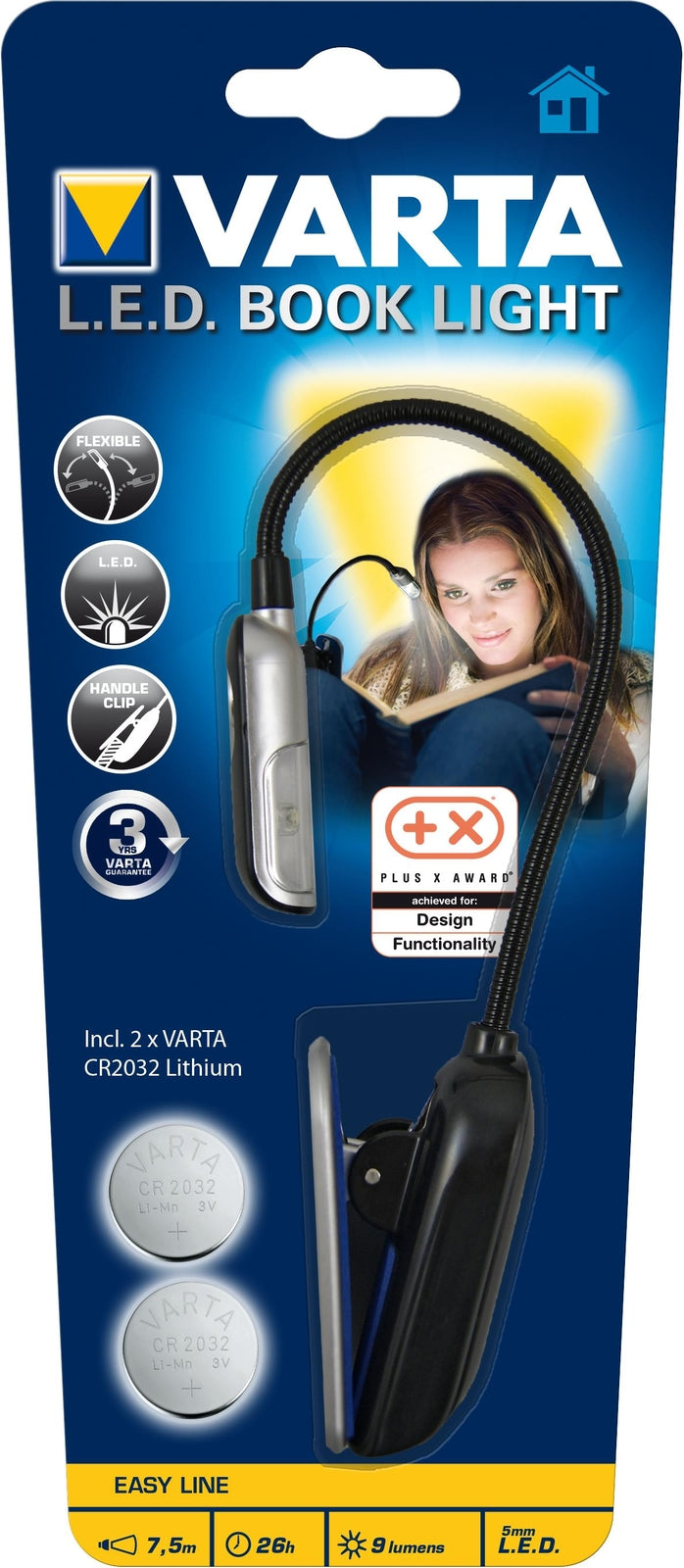 Varta 16618101421 Torcia elettrica con clip Nero, Argento LED