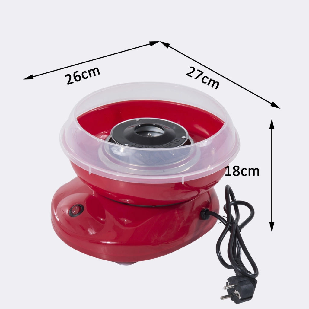 Macchina per Zucchero Filato Domestica ¨C zephmum ¨C Polipropileno Acciaio Inox Alluminio 450W 27x26x18 cm Rosso