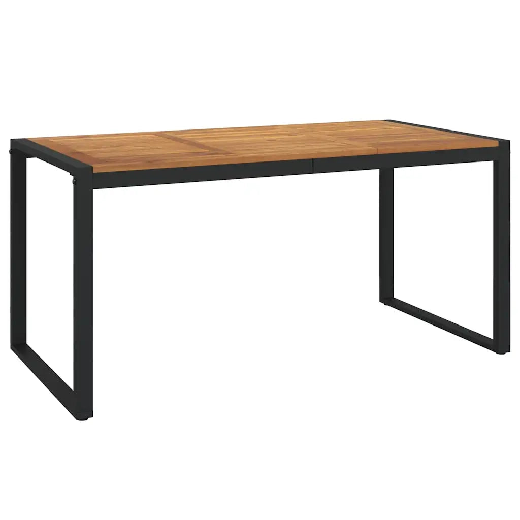 Tavolo Giardino con Gambe a U 160x80x75cm Legno Massello Acacia