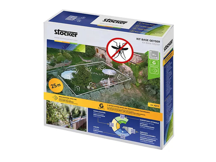 Kit base Stocker Geyser tubo 25mt 10 ugelli 10 raccordi a T 3 tappi 5 fermatubo