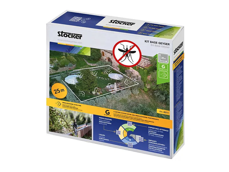 Kit base Stocker Geyser tubo 25mt 10 ugelli 10 raccordi a T 3 tappi 5 fermatubo