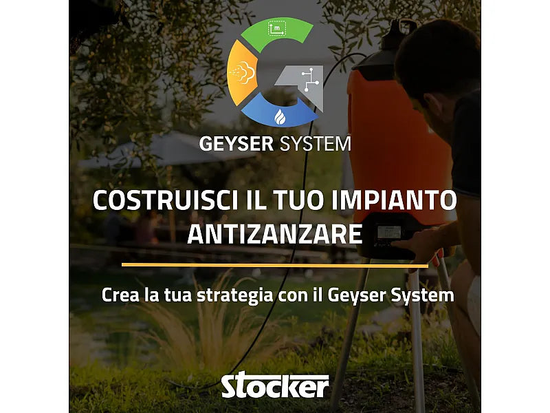 Kit base Stocker Geyser tubo 25mt 10 ugelli 10 raccordi a T 3 tappi 5 fermatubo