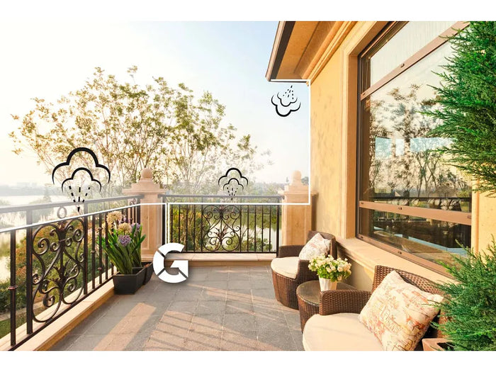 Kit balcone Stocker Geyser tubo 10mt 3 ugelli 3 raccordi a T 1 tappo 5 fermatubo