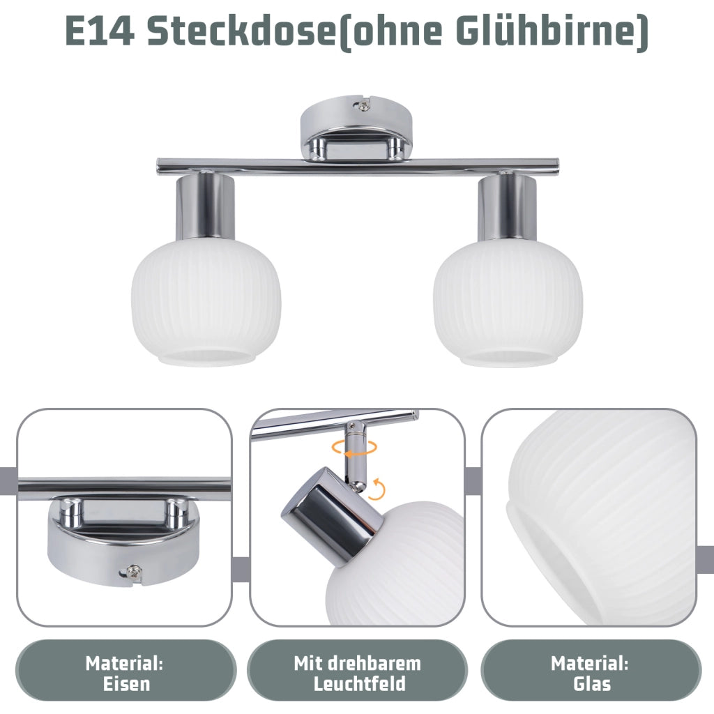 ZMH Faretto da soffitto moderno in metallo GU10 nero a 2 fiamme