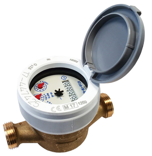 contatore per acqua quadrante bagnato 1/2 con raccordo cod:ferx.25848