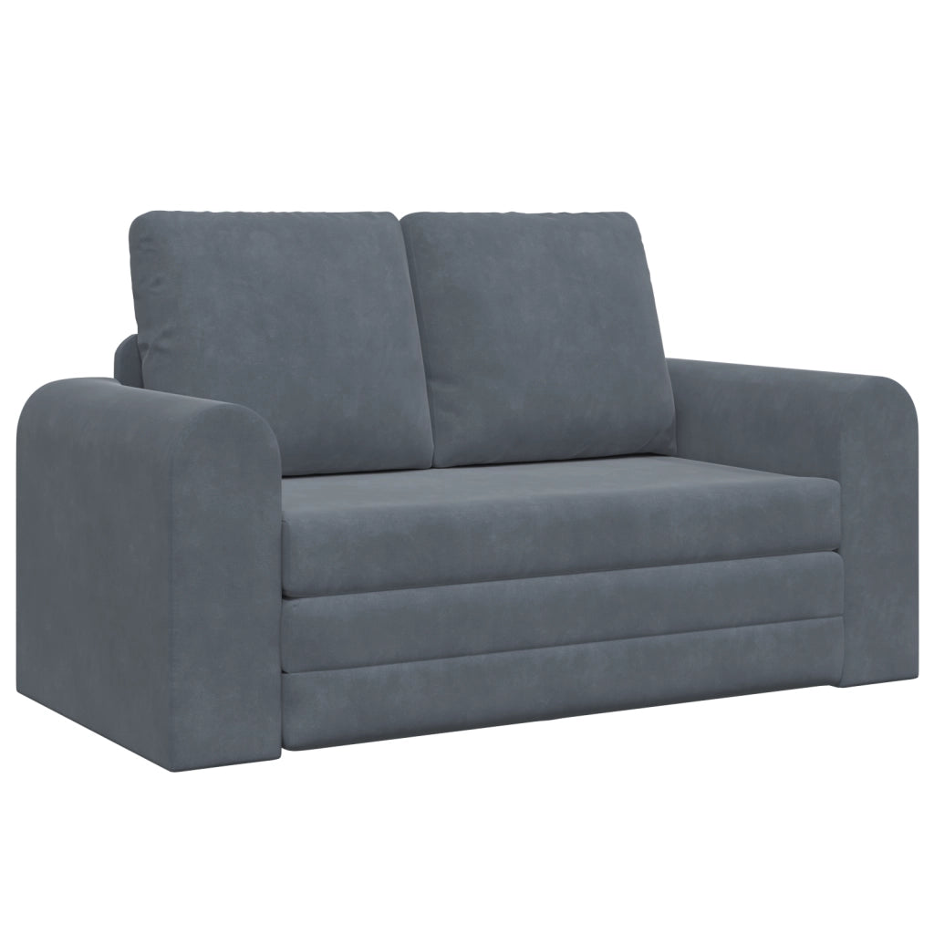 Divano Letto Aperto 2 in 1 Grigio Scuro 148x71x83 cm Velluto