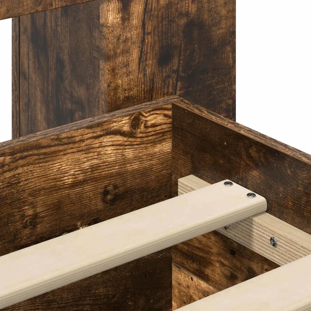 Telaio del letto con storage Rovere Fumo 120 x 190 cm