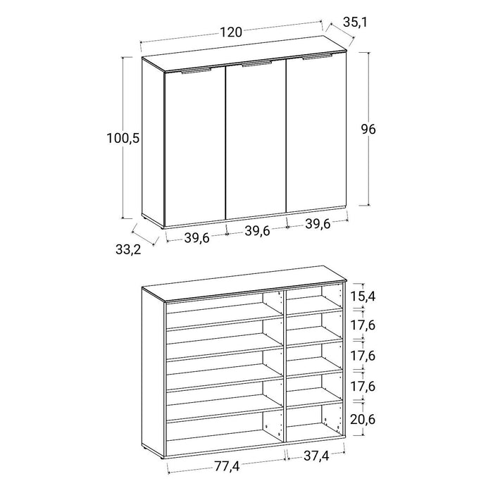 SCARPIERA BRINA 120X35XH101CM CASHMERE/MARMO