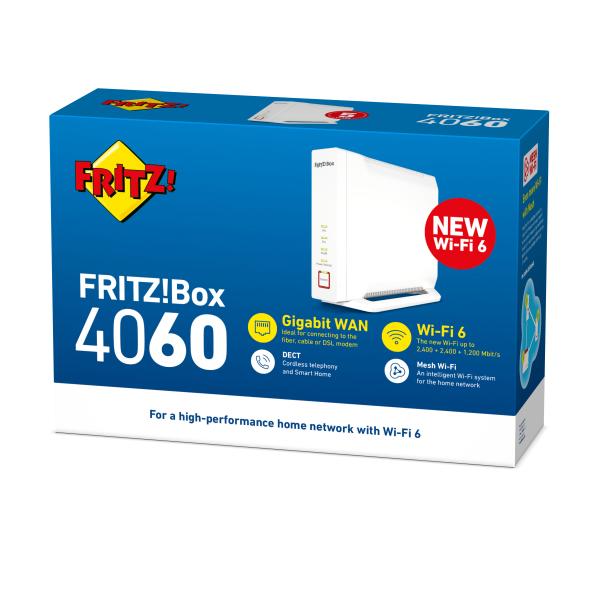 (20002952) FRITZ BOX 4060 - ROUTER WIFI 6 - TRI BAND - CENTRALINO TELEFONICO