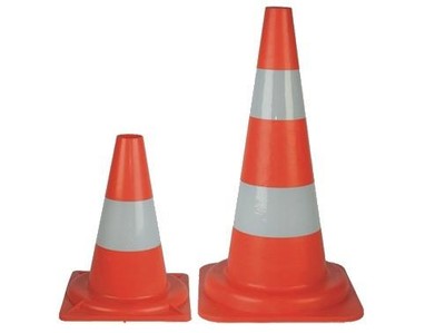 10 CONI SEGNALETICI STRADALI FASCIA RIFRANGENTE ALTEZZA 53 CM