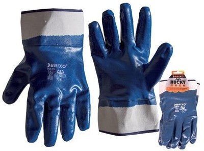 12 PA GUANTI SICUREZZA LAVORO BRIXO NBR/MANICHETTE COTONE JERSEY