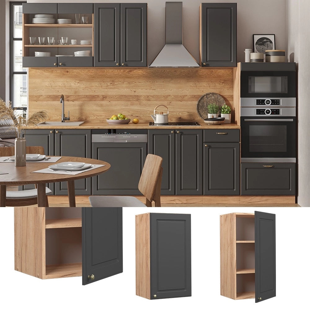 Pensile da cucina Fame-Line Antracite-oro/Rovere dorato 40 cm Vicco