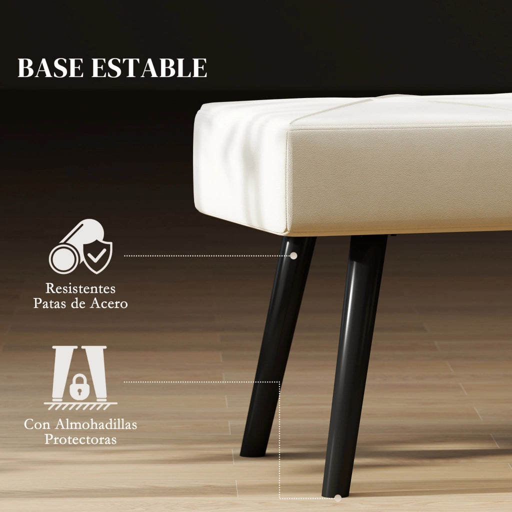 Pouf Piede Letto Multifunzionale ¨C zephmum ¨C Bianco Crema 100x36x45 cm
