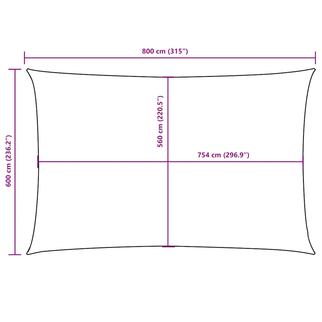 Vela Ombreggiante-Parasole a vela Tessuto Oxford Rettangolare 6x8 m Verde Scuro