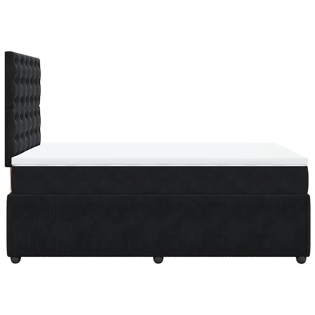Giroletto a Molle con Materasso Nero 120x190 cm in Velluto 3292300