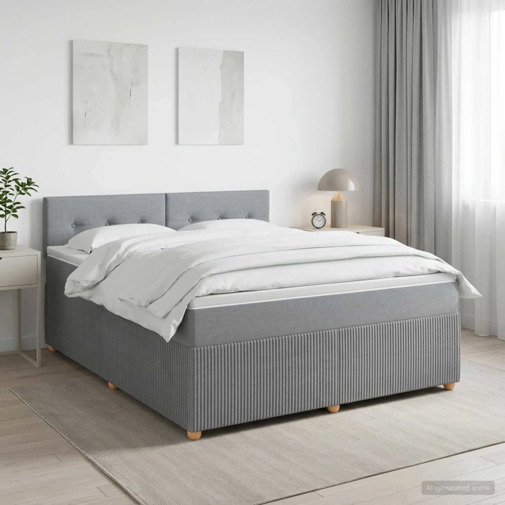 Letto box spring con materasso Grigio Chiaro 160 x 200 cm 3451503