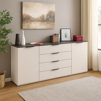 MADIA BRINA 200X44,5XH81CM CASHMERE/MARMO NERO.