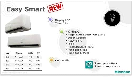 Climatizzatore Hisense Easy smart 12000 Btu A++ R32 NEW