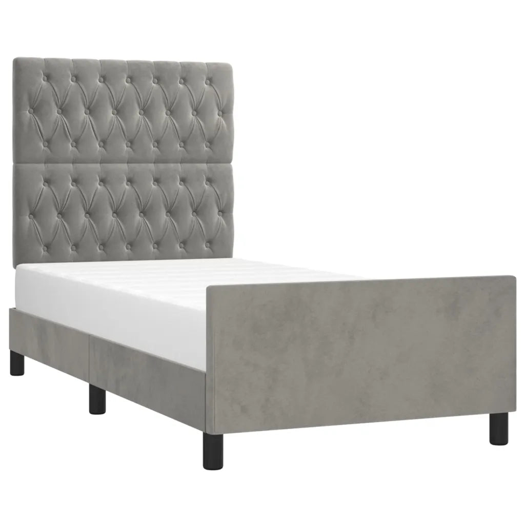 Giroletto senza Materasso Grigio Chiaro 100x200 cm Velluto 3125922