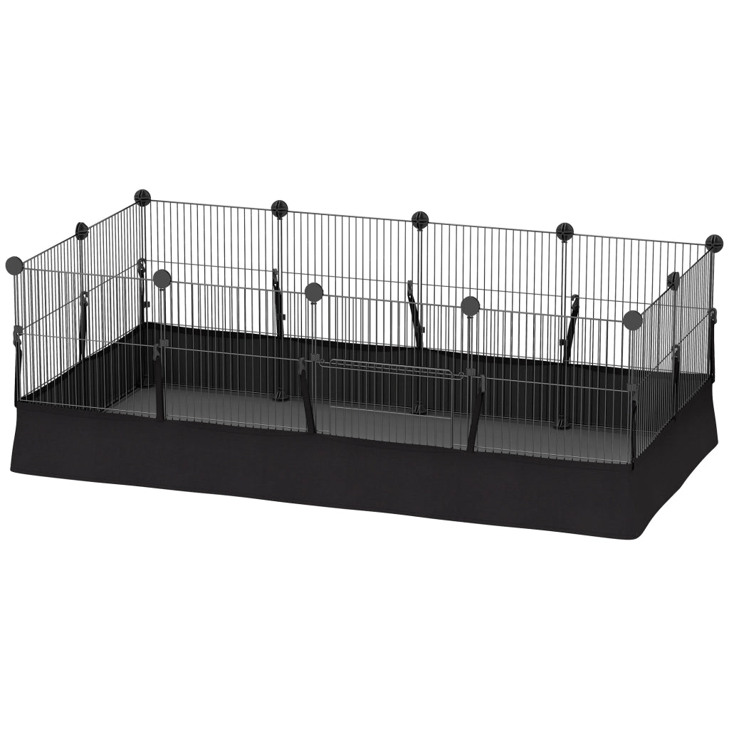 Recinto per Animali 12 Pannelli ¨C zephmum ¨C Nero 120x60x40 cm