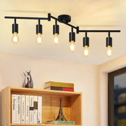 ZMH Faretto da soffitto nero - Lampada da soffitto con faretti E27 orientabili a 350° per camera da letto vintage