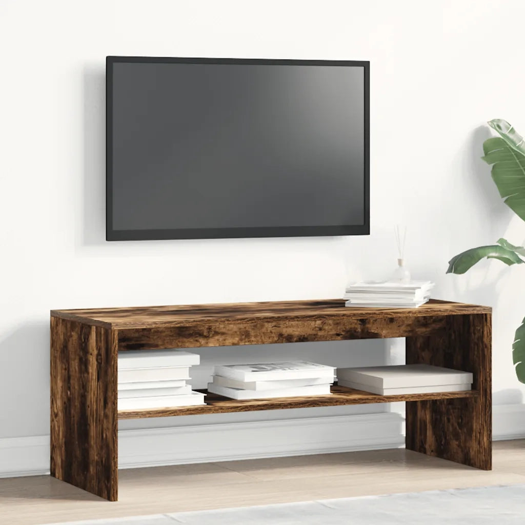 Mobile Porta TV Rovere Fumo 100x40x40 cm in Legno Multistrato