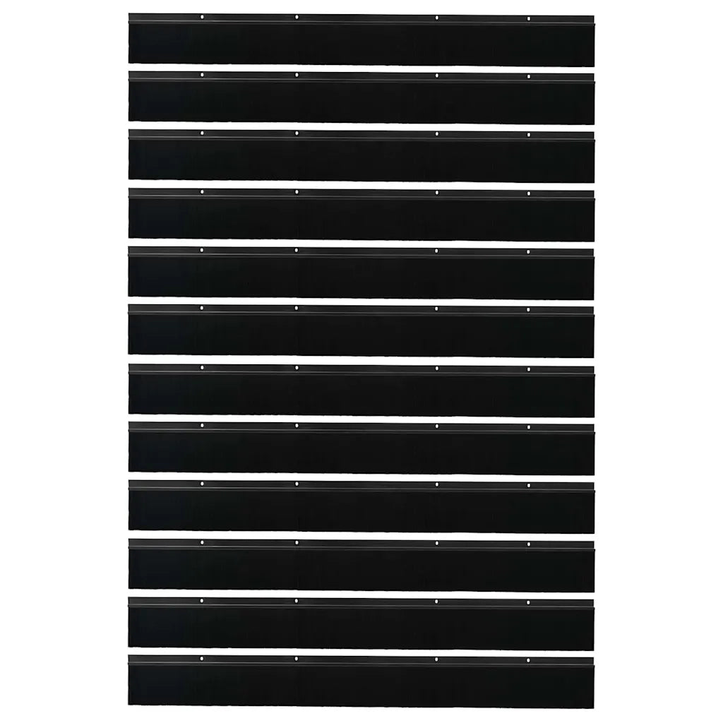 Spazzole per porte a vite 12 pcs Nero 100 cm Lega di alluminio