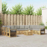 Set di divani da esterno 11 pcs Bianco e Grigio Chiaro