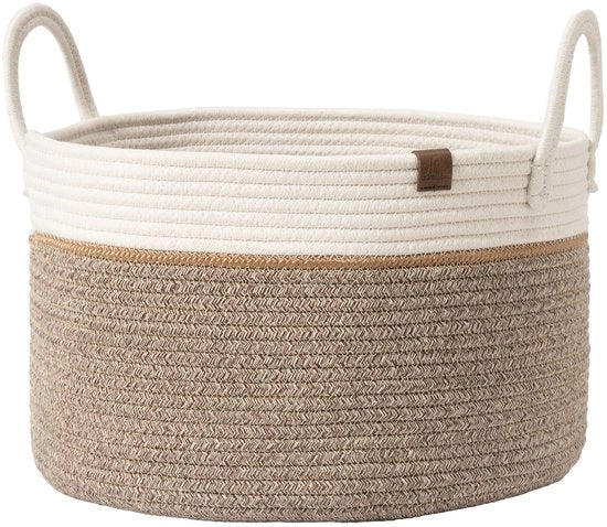 Mand Gewebato - Mand grande in cotone, contenitore per coperte, giocattoli, contenitore S per camera da letto dei bambini 32 litri Moka