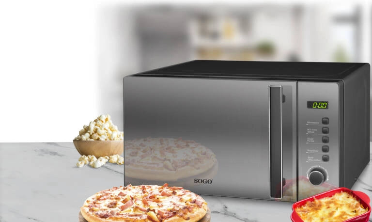 Forno microonde digitale con grill, display LED verde, piatto girevole 255mm, 700W 20 litri cucina - SOGO