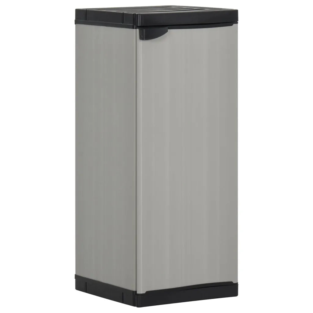 Mobiletto da giardino compatto con ripiano 35 x 40 x 85 cm in PVC grigio 02_0047062