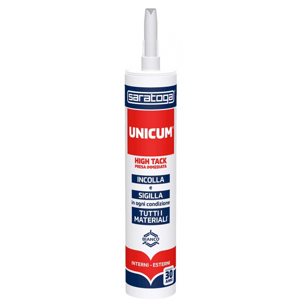 UNICUM ADESIVO SIGILLANTE BIANCO INCOLLA SIGILLA PRESA IMMEDIATA 460gr SARATOGA 57711001