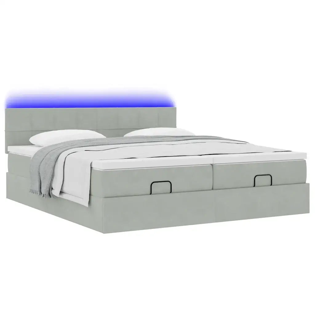 Struttura Letto Pouf con Materassi 200x200 cm Velluto 3312929