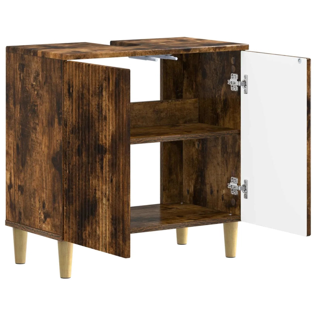 Armadio per Lavabo da Bagno ARNHEM Rovere Fumo 896570
