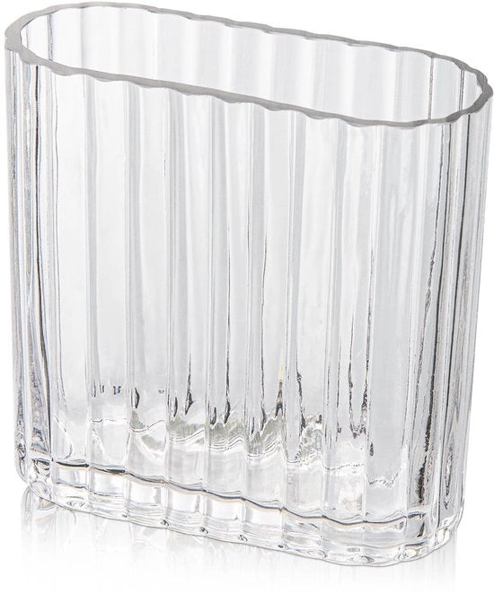 Vaso con righe, vaso di vetro, vaso decorativo, vaso per fiori per la decorazione di tavola, vaso moderno, vaso trasparente di vetro per soggiorno, sala da pranzo, ingresso, camino, mensola, matrimonio, ufficio