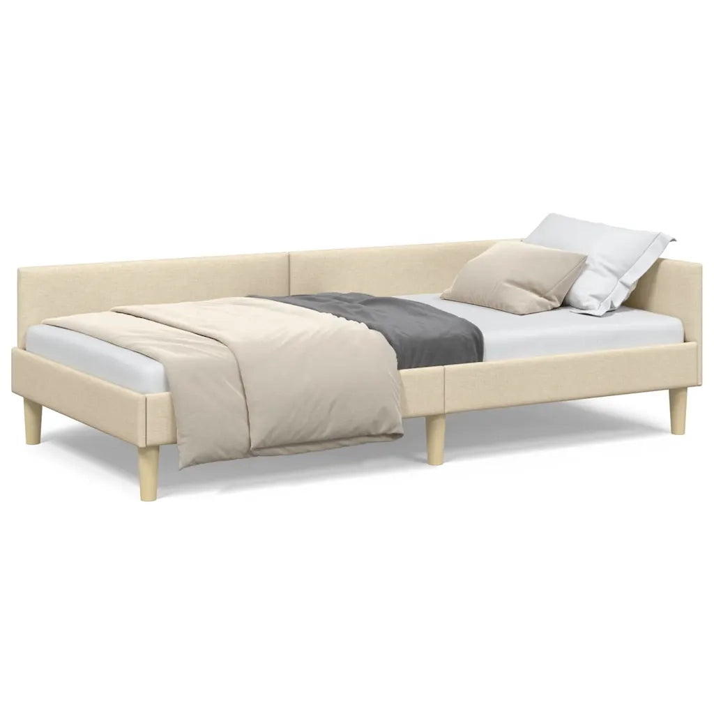 vidaXL Struttura Letto Angolare Altro con testiera Crema 80 x 200 cm