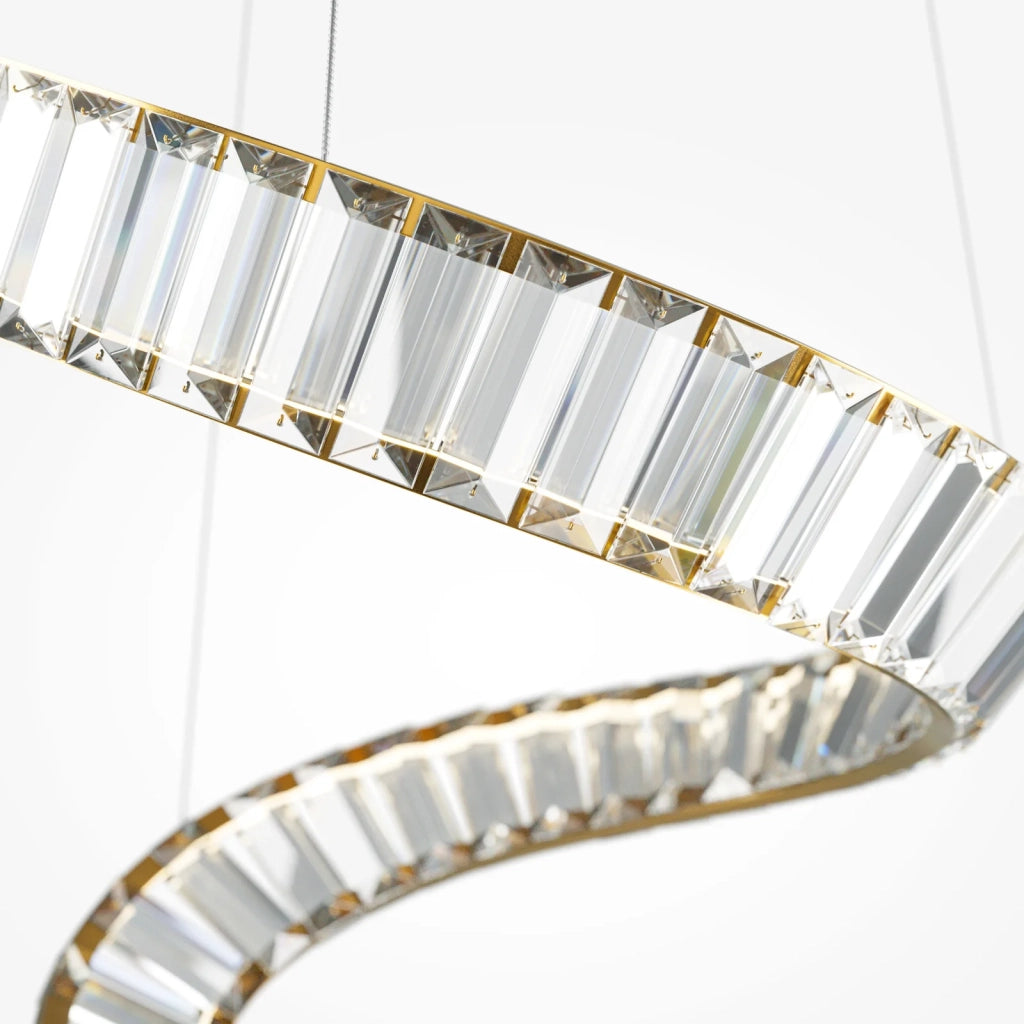Maytoni Lampadario Sospensione Moderna Krone 1 luce LED integrato ottone metallo cristallo