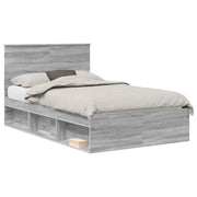 Letto matrimoniale | Letto per adulti | Struttura del letto Grigio Sonoma 120 x 200 cm Pino massello
