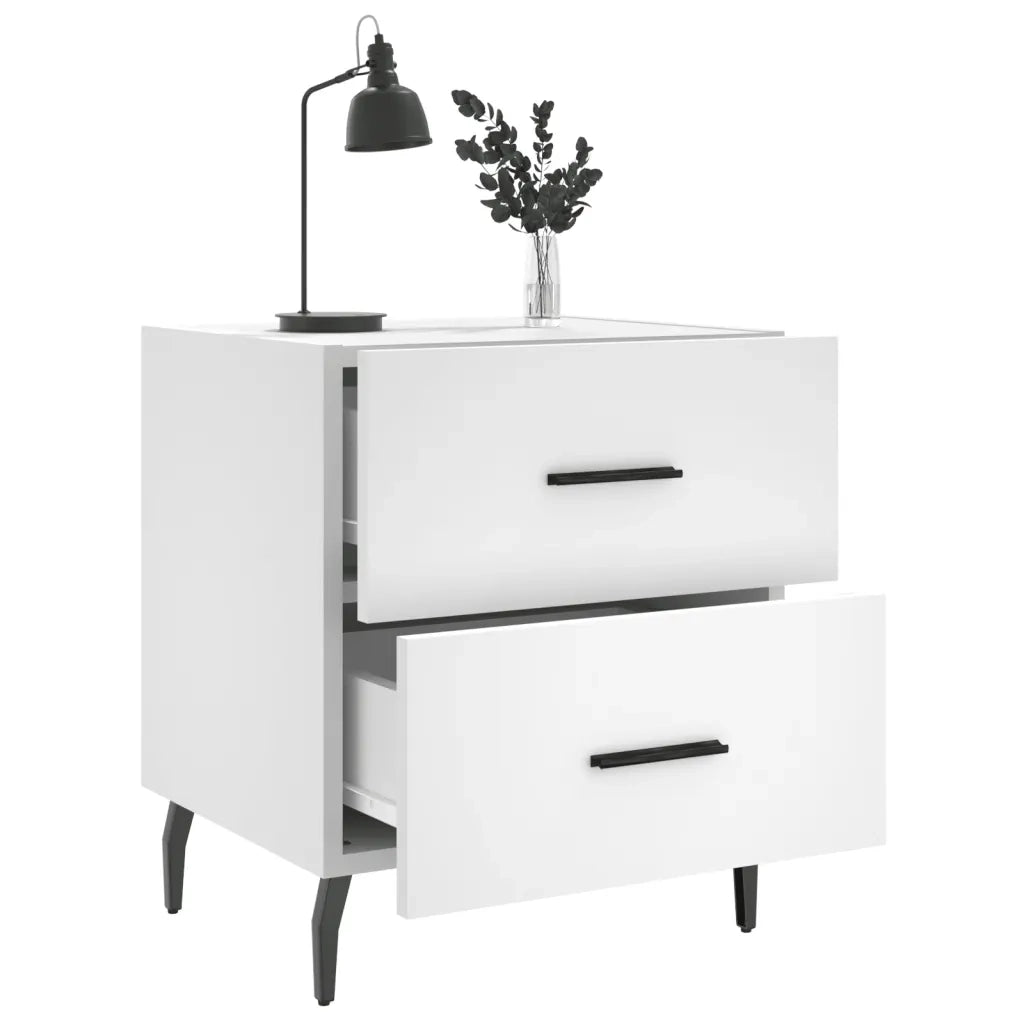 Comodini 2 pz Bianchi 40x35x47,5 cm in Legno Multistrato 827341