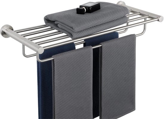 Supporto asciugamani per bagno a muro con doppia funzione per bagno e cucina 60CM, EGKN2308-600-LS
