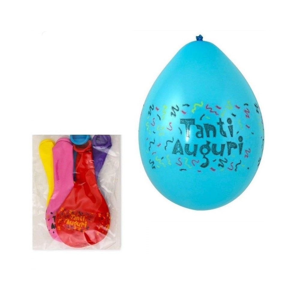 Trade Shop - Set 12 Pezzi Palloncini Palloncino Tanti Auguri Colorati Festoni Decorazione -