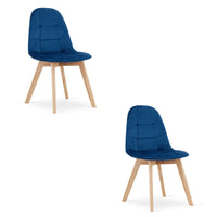 Sedia Valora NUUC in velluto blu navy dal design ergonomico x2