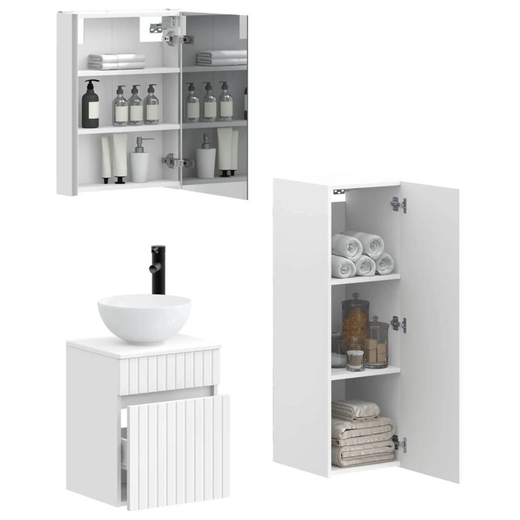 Set di mobili per il bagno 4 pcs Bianco 3407471