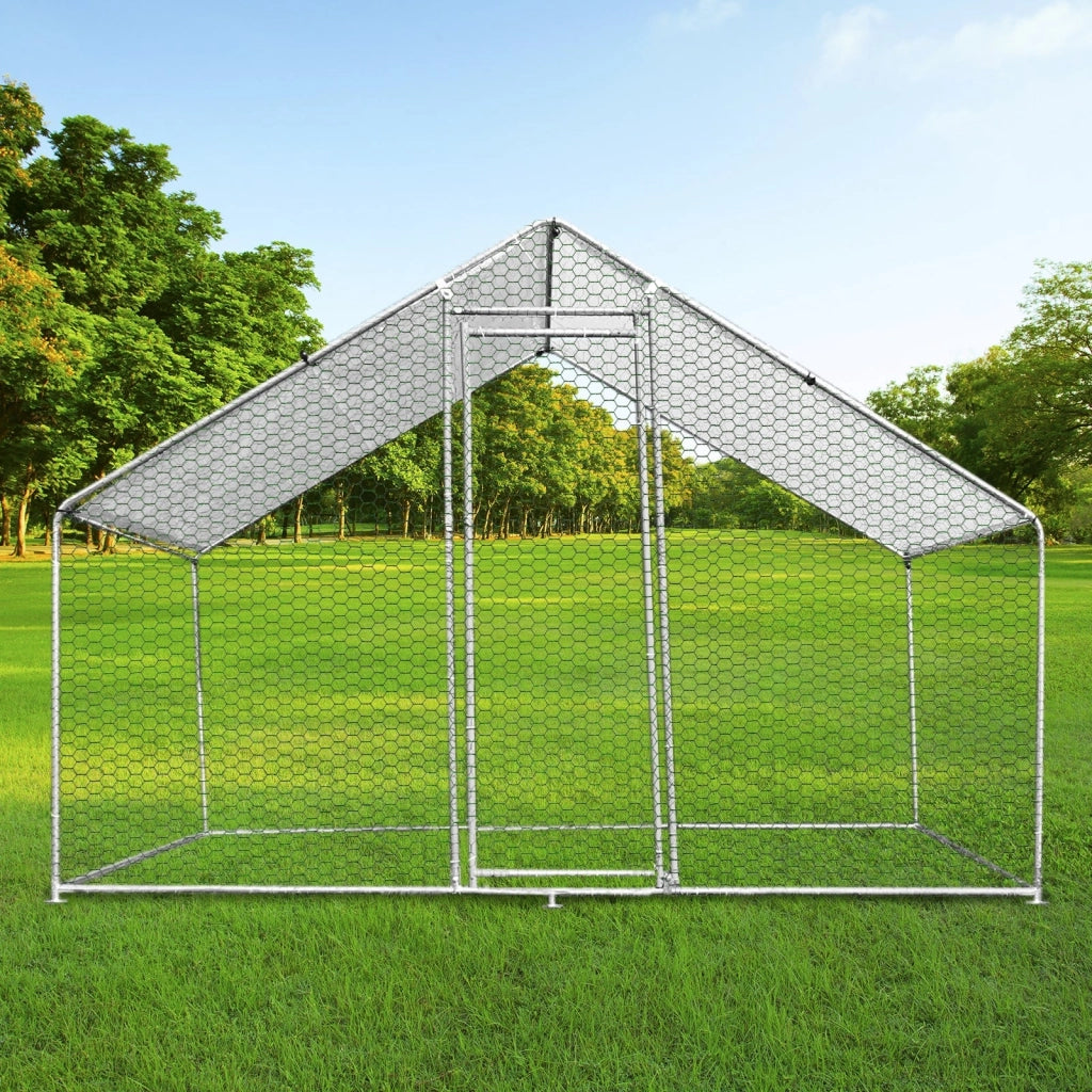 Gabbia Pollaio Recinto Recinzione Box Inox da Galline Pollame Polli 4m x 2m x 2m