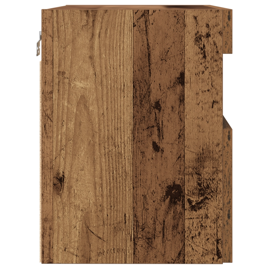 Mobile TV  con luci LED in legno vecchio 60x30x40 cm