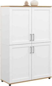 Tablero alto de 2 puertas VITO blanco y efecto haya H. 125 cm