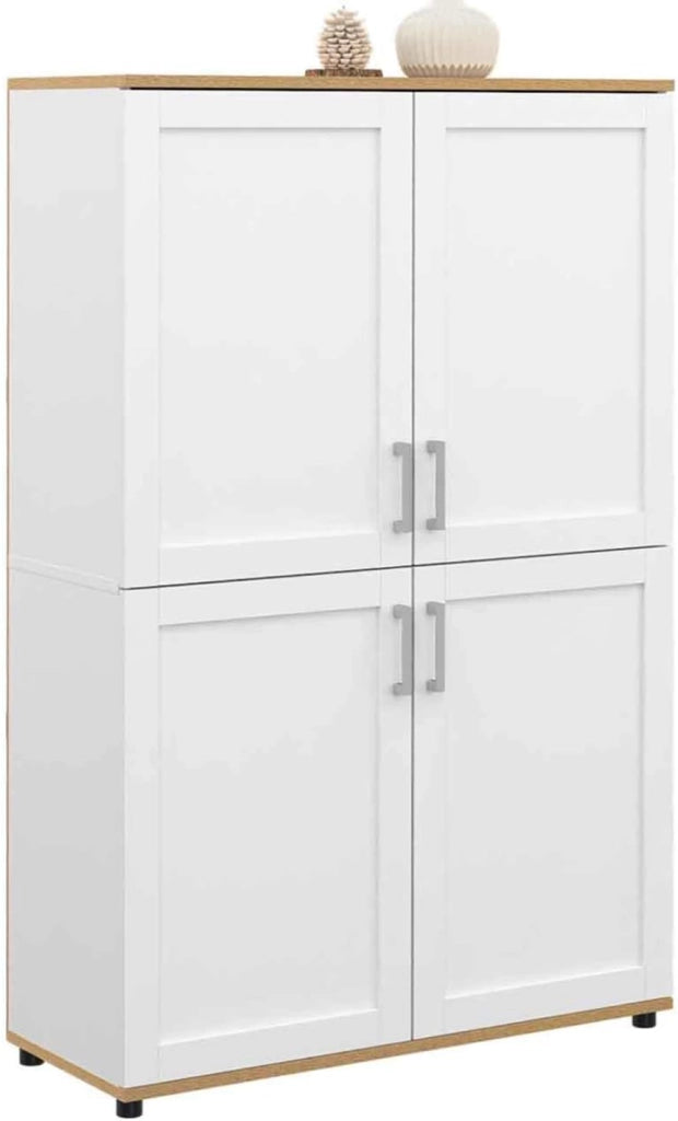 Tablero alto de 2 puertas VITO blanco y efecto haya H. 125 cm