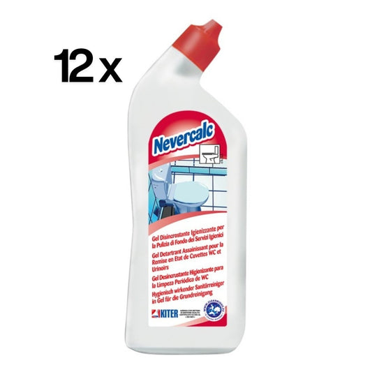 Nevercalc 12 pezzi x 750 ml, Gel Disincrostante Igienizzante Servizi Igienici | Kiter