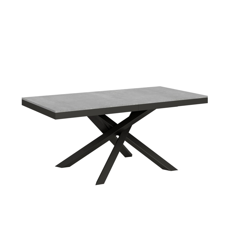 Tavolo allungabile 90x180/284 cm Volantis Evolution telaio Antracite - Cemento